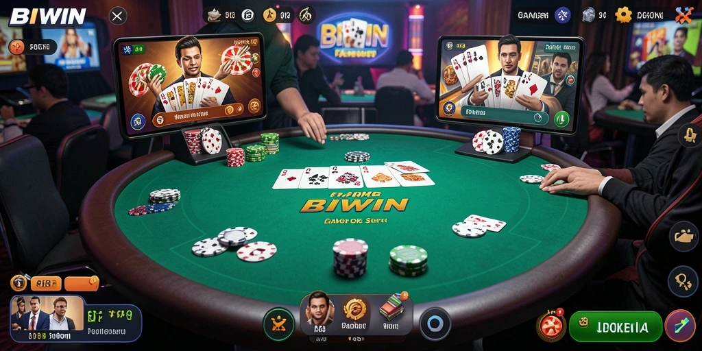 Tampilan gameplay Poker yang seru dan mendebarkan di BIWIN.