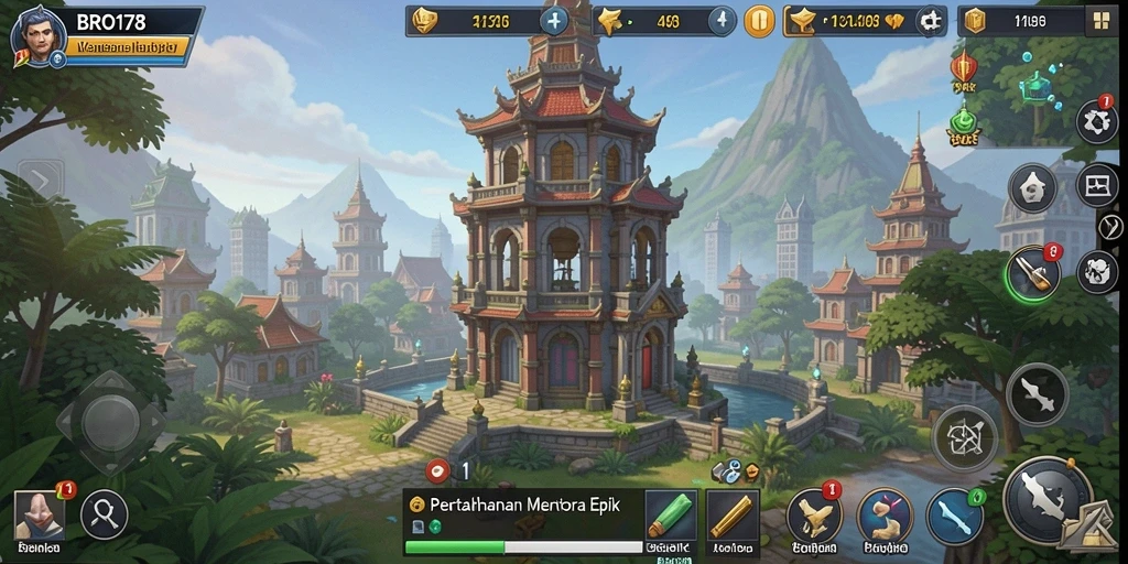 Gameplay Tower Defense yang seru dengan grafis menarik.