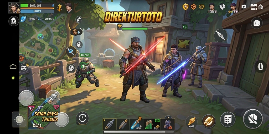 Screenshot utama DIREKTURTOTO menampilkan gameplay strategis penuh aksi.