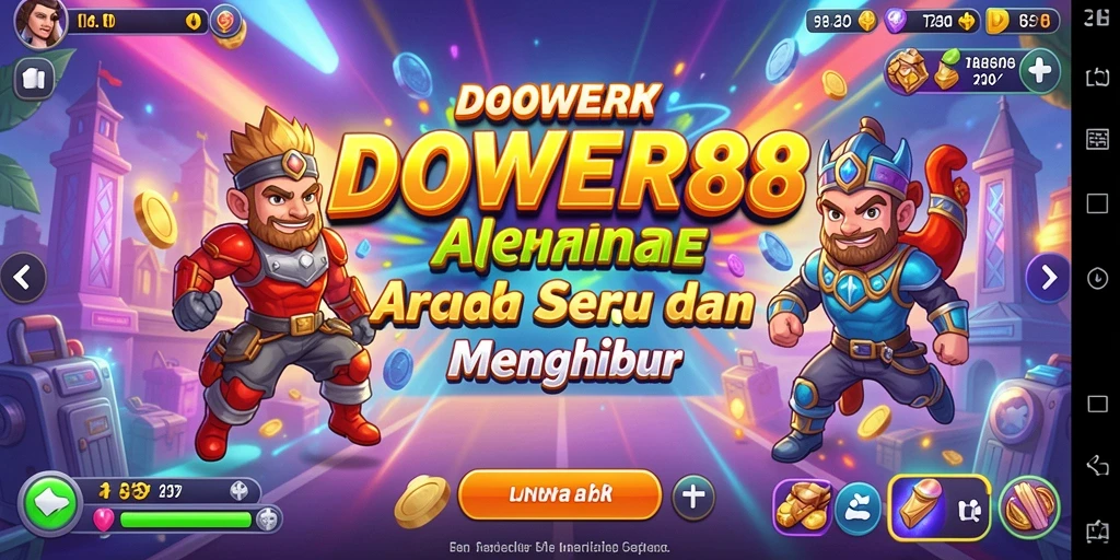 Tampilan gameplay DOWER88 yang seru dan penuh warna.