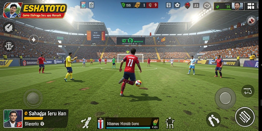 Tampilan gameplay ESHATOTO yang menampilkan aksi seru olahraga.