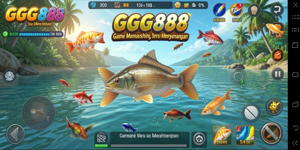 Screenshot GGG888 menunjukkan gameplay memancing yang seru dan grafis yang memukau.
