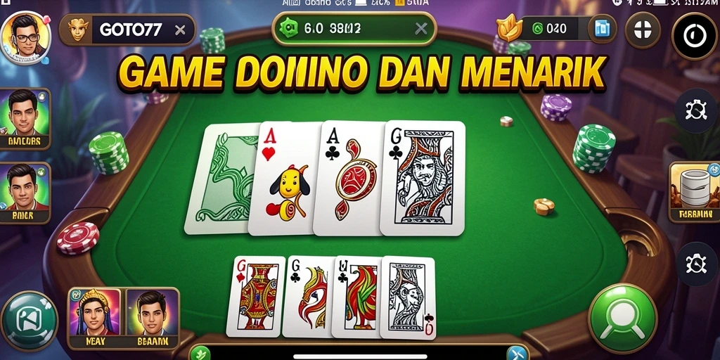 Tampilan menarik dari gameplay GOTO77 yang menampilkan permainan domino.