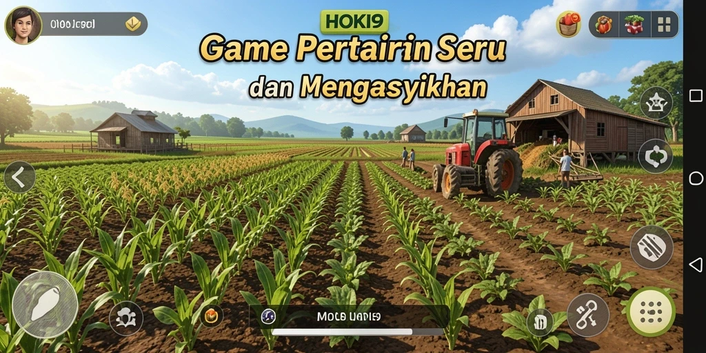 Tangkapan layar permainan HOKI9 menampilkan ladang yang indah dan interaksi beragam tanaman.