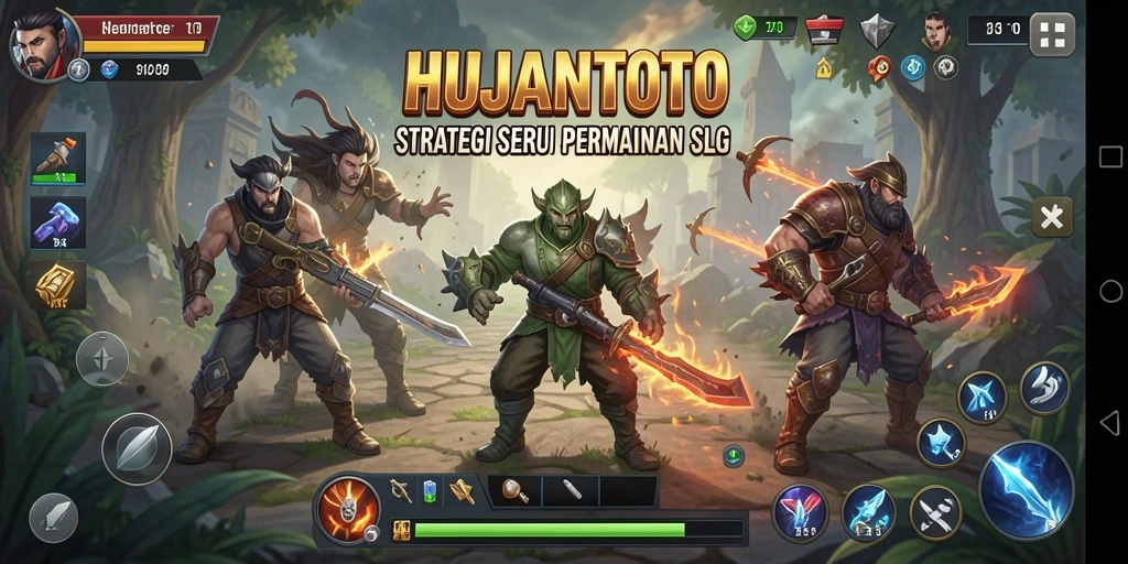 Tangkapan layar gameplay HUJANTOTO yang menampilkan elemen strategi.