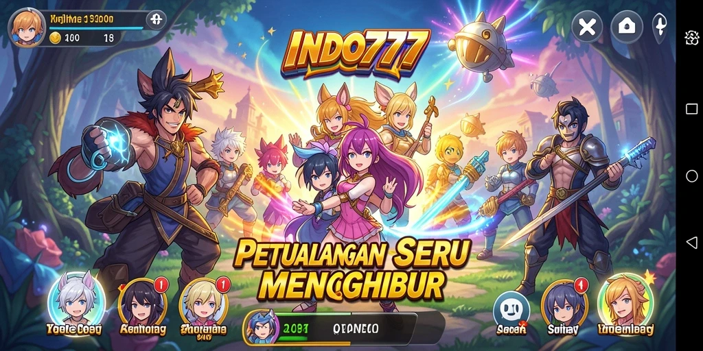 Tampilan gameplay seru dan karakter anime yang menggemaskan.