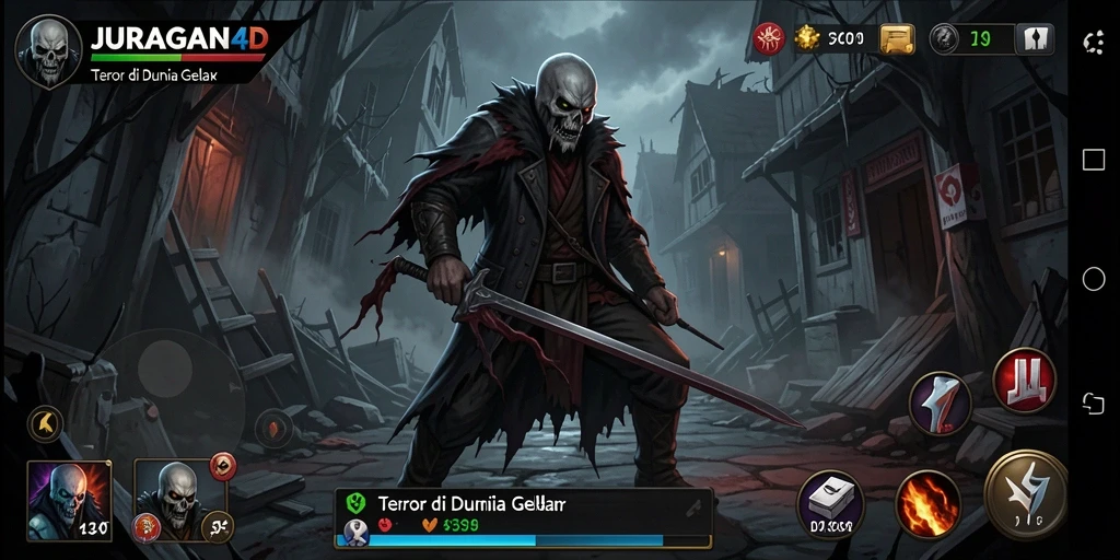 Screenshot menampilkan gameplay menakutkan di JURAGAN4D.