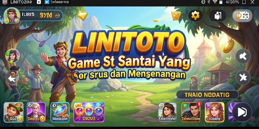 Tampilan gameplay menyenangkan dari LINITOTO dengan desain warna-warni.
