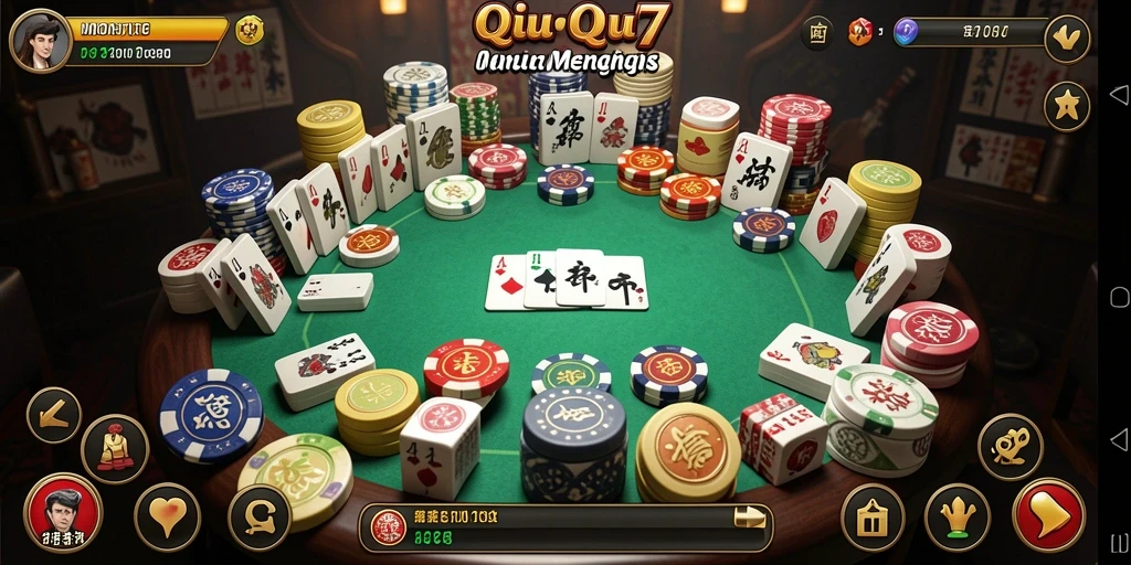 Screenshot MONTE77 menunjukkan gameplay QiuQiu yang mendebarkan.