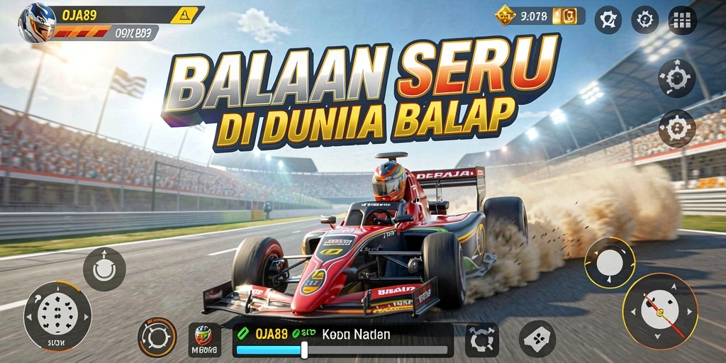 Tampilan menarik dari gameplay balap di OJA89 yang menegangkan.
