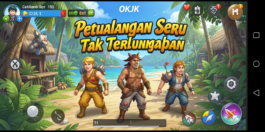 Tangkapan layar gameplay OKJK menunjukkan aksi petualangan yang mendebarkan.