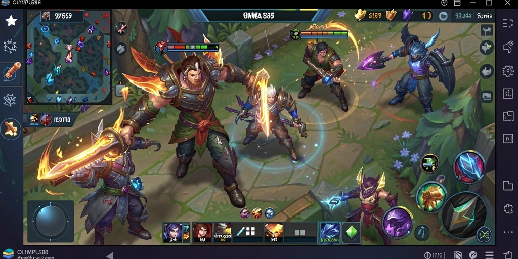 Gameplay seru OLYMPUS88 menunjukkan pertarungan antartim yang intens.