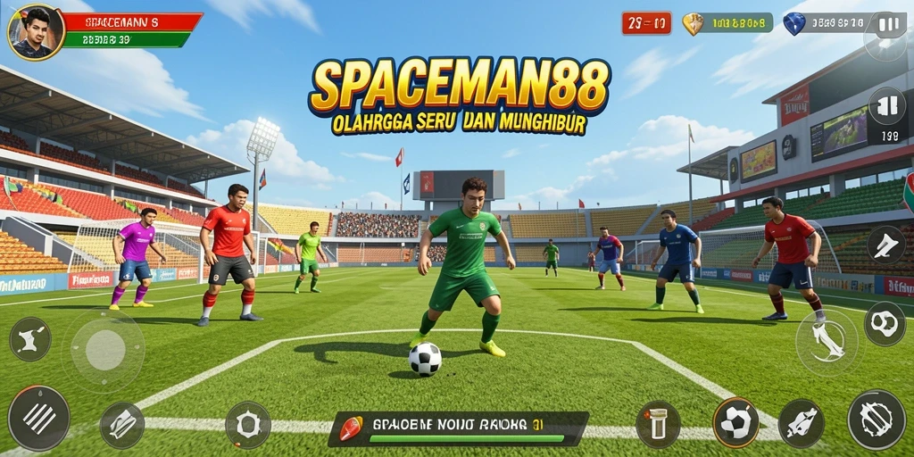 Tampilan gameplay seru dalam SPACEMAN88 dengan aksi olahraga mendebarkan.