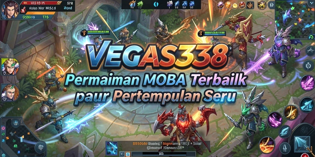Tampilan gameplay seru dari VEGAS338 dengan aksi pertempuran MOBA.